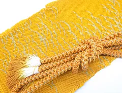 【一輝堂】【着物】 和装小物 帯締め 帯揚げ セット 帯締 帯揚 振袖用 総絞り 芝草文 丸組 撚り房 24W-1510