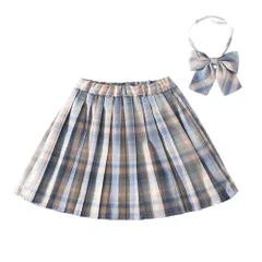 ☆ タイプE ☆ 120cm ☆ キッズ プリーツ スカート リボンタイ 2点セット gsk6027 女の子 キッズ プリーツスカート スクールスカート ミニスカート スカート ボトムス チェック柄 子供 子ども 卒業式 入学式 リボンタイ 2点セット