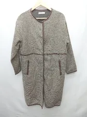 ◇ Aunt Marie's アントマリーズ ノーカラー ロング 長袖 コート サイズF ベージュ系 レディース P  【1402270001760】のサムネイル