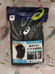 【未使用】　【サイズは商品説明参照】[アシックス] バレーボールウエア ひざサポーター  パフォーマンスブラック/ブリリアントホワイト【表記サイズM】