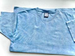 天然インディゴで染めたTシャツ(浅葱色/Lサイズ)