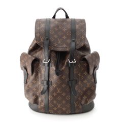 ルイヴィトン モノグラムマカサー クリストファーMM リュック デイパック バックパック M43735 ブラウン ブラック【中古】