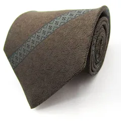 レノマ ブランド ネクタイ ストライプ柄 幾何学模様 シルク メンズ ブラウン renoma 【中古】