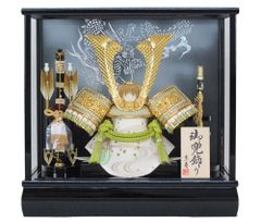 値段交渉有】五月人形 兜飾り ガラスケース入り｜弓太刀付き｜美品