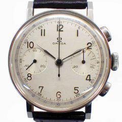 OMEGA オメガ テレメーター  アンティーク 腕時計 手巻き クロノグラフ メンズ 2393/2 cal.170 ステンレス レザー ブラック  【中古】【送料無料】