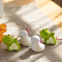 ＊4点セット＊おみくじのぞき巳と辰 置物 ヘビ蛇　和縁起物 新年　接客 開店祝い 海外プレゼント 贈り物　令和7年