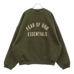 FEAR OF GOD ESSENTIALS (フィアオブゴッド エッセンシャルズ) 24AW FLEECE CREWNECK フロントプリント クルーネック 長袖スウェット カーキ