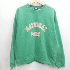 ◇ ⊇ BEAMS HEART ビームス ハート ロゴプリント 長袖 スウェットトレーナー サイズM グリーン系 レディース E  【1502060049436】