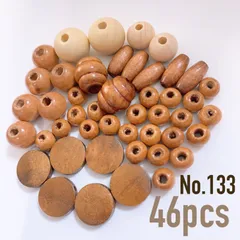 No.133 ミックス　ウッドビーズ　ピアスパーツ　ハンドメイドパーツ