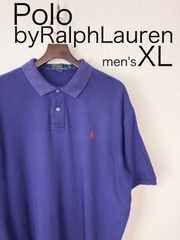 05M958◯ 90s RalphLauren パープル 半袖 ポロシャツ XL - メルカリ