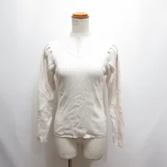 プロポーション ボディドレッシング PROPORTION BODY DRESSING パワーショルダー リブ ニット カットソー M ライトベージュ 長袖 前後2wayのサムネイル