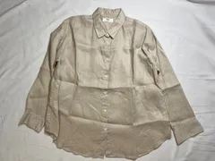 【213039】UNIQLO ユニクロ  プレミアムリネンシャツ（長袖）　XL  ・ 446845 ライトベージュ