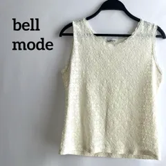 bell mode タンクトップ白ホワイトシンプル高級感花柄刺繍