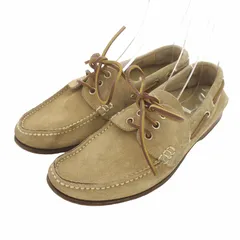 ラルフローレン RALPH LAUREN デッキシューズ レザー スエード ステッチ レースアップ 7.5 25.5cm ベージュ /IR ■GY05のサムネイル