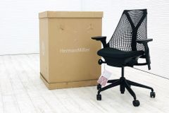 【未開封未使用品】 ハーマンミラー セイルチェア ミドルバック 中古 Herman Miller SAYL Chair 中古オフィス家具 フルアジャスタブルアーム 可動肘 ブラック 【A000003076】
