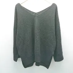 ◇ Spick & Span スピック＆スパン ケーブル 起毛 Vネック シンプル 長袖 ニット 表記なし ブラック系 レディース E  【1305020009729】