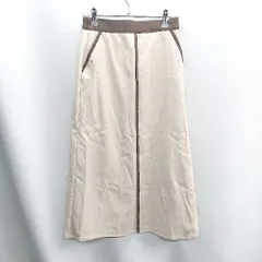 ◇ Θ NEUNA　ヌナ ウエストゴム マキシ フレアー スカート サイズM ベージュ系 レディース E  【1410100005536】