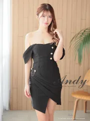 ブラック[ON2901-B-2412]【ANDY/アンディ】2way/ オフショルダー/ ベア/ カシュクール/ タイト/ ミニドレス/ キャバドレス