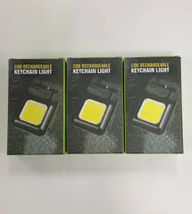 【3個セット】COBカラビナライト ミニ投光器 USB-C充電式 小型 作業灯 キーホルダー IPX4防水 高輝度 4種モード 磁石 アウトドア 釣り キャンプ 登山 充電式 ランタン 軽量 懐中電灯 コンパクト