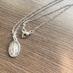 アレルギー対応ステンレス製 マリア メダイ ネックレス メンズ レディース兼用 ユニセックス 奇跡のメダイ ロザリオ サージカル 送料込