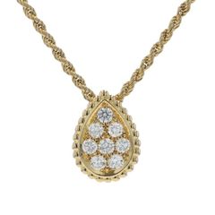 BOUCHERON ブシュロン K18YG セルパンボエム ペンダント ダイヤモンド スモール ドロップ 雫 パヴェ 44cm【新品仕上済】【zz】【中古】