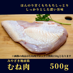 みやざき地頭鶏（じとっこ）／むね肉 500ｇ／冷凍