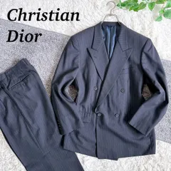 オールド　ディオール セットアップ　スーツ　ストライプ柄　ダブルボタン　ブラック