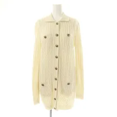 プラダ PRADA 23SS P25L81 ケーブルニットコットンミニドレス ワンピース ミニ 長袖 前開き 42 アイボリー /ES ■OSのサムネイル