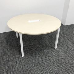 丸テーブル カフェテーブル 要組立 ワークフィット 配線ボックス付 コクヨ ホワイトナチュラル 