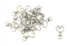 0411 ハート形ナスカン シルバー 回転器具付き 20個セット パーツ ハンドメイド DIY 送料無料