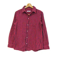 バックナンバー 長袖シャツ トップス チェック柄 コットン メンズ Lサイズ 赤×紺 BACK NUMBER 【中古】