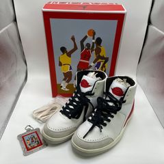 Nina Chanel Abney × Nike WMNS Air Jordan 2 High White and Gym Red DQ0558-160　メンズ　24.5㎝　レディース　25㎝　スニーカー　ホワイト×レッド×ブラック