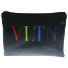 VALENTINO (ヴァレンチノ) カラヴァーニ クラッチバッグ 黒 レザー VLTNロゴ セカンドバッグのサムネイル