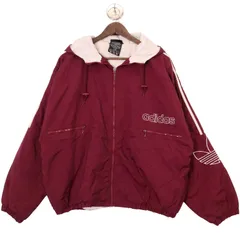 90年代 adidas アディダス 中綿 ナイロンジャケット ワインレッド (メンズ L) 中古 古着 A0941