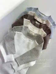 【送料無料・即納】monbebe rib rompers 2pcs set〔モンベベ リブロンパース 2枚セット〕　monbebe