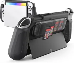 KIWIHOME Switch OLED用 ケース 　blackスイッチ OLED用 カバー 有機EL用 ケース ドキング可能