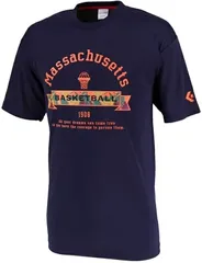 【新品】【XOサイズのみ】CONVERSE(コンバース) 9S プリントTシャツ メンズ 半袖 バスケットウェア 吸汗速乾 ネイビー CB291308-2900