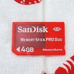 SanDisk メモリースティック PRO Duo 4GB PSP対応 MagicGate対応 サンディスク メモリーカード メモステ 赤色 レッド メディアカード 動作未確認 現状品のサムネイル