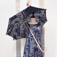 ハンドメイド 大島紬プリンセスラインワンピース 寒紅梅 - メルカリ