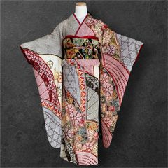 振袖 振袖フルセット クリーム色 牡丹 桜 松 金駒刺繍 金彩 正絹