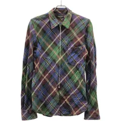 COMME des GARCONS HOMME PLUS コム デギャルソンオムプリュス 1997AW バイアス期 ジップアップチェックシャツブルゾン PB-04031M パープル×マルチカラー M