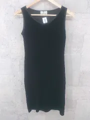 ◇ Kumikyoku 組曲 オンワード樫山 ビーズ ベロア調 ノースリーブ 膝丈 ワンピース S2 ブラック *  【1002797568540】