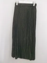 ◇ classicalelf ウエストゴム ラメ ロング プリーツ スカート サイズM-L ダークブラウン ゴールド系 レディース E  【1303140012575】