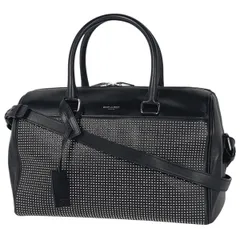 サンローラン SAINT LAURENT ロゴ ハンドバッグ ショルダーバッグ スタッズ ハンドバッグ レザー ブラック レディース 【中古】