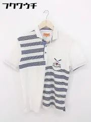 ◇ ◎ WILKES BASHFORD ウィルクスバッシュフォード ボーダー 切替 半袖 ポロシャツ サイズM ホワイト ブラック メンズ 【中古】 【1102120012570】のサムネイル