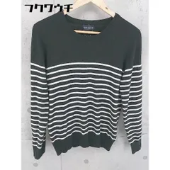 ◇ nano universe ナノ ユニバース ボーダー 長袖 ニット セーター サイズS ブラック ホワイト レディース 【中古】 【1104280008042】