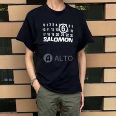 【2025春夏物モデル】☆5/2入荷☆ MM6×SALOMON メゾンマルジェラ エムエムシックス×サロモン MM6×SALOMON ナンバーロゴTシャツ シームレス Tシャツ S52GC0345 M20101 メンズ ブラック