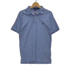 POLO RALPH LAUREN SLIM FIT ポロラルフローレン 半袖 ポロシャツ ワンポイント刺繡 スリランカ製 Mサイズ ライトブルー