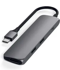 ★Satechi スリム アルミニウム Type-C マルチ アダプター 4K HDMI USB3.0 (スペースグレイ)