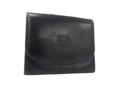 ✨未使用展示品✨　LOEWE ミニ財布　アナグラム　アマソナ　二つ折り　ブラック ロエベ 二つ折り 財布 レディース アナグラム ブラック 中古